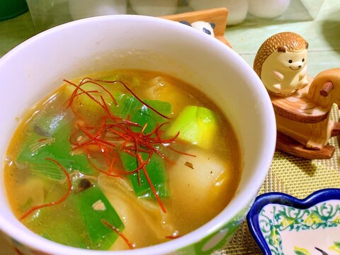 焼き下仁田葱のXO醤スープ